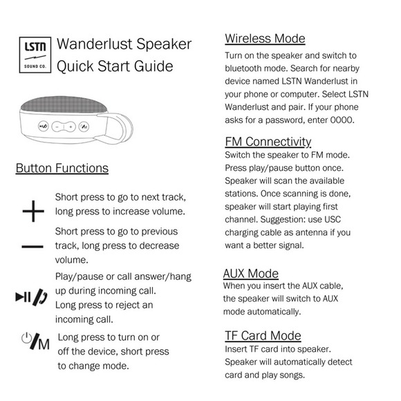 Portable Bluetooth Speaker from LSTN Sound Co., Wanderlust  in White, new - Picture 9 of 10